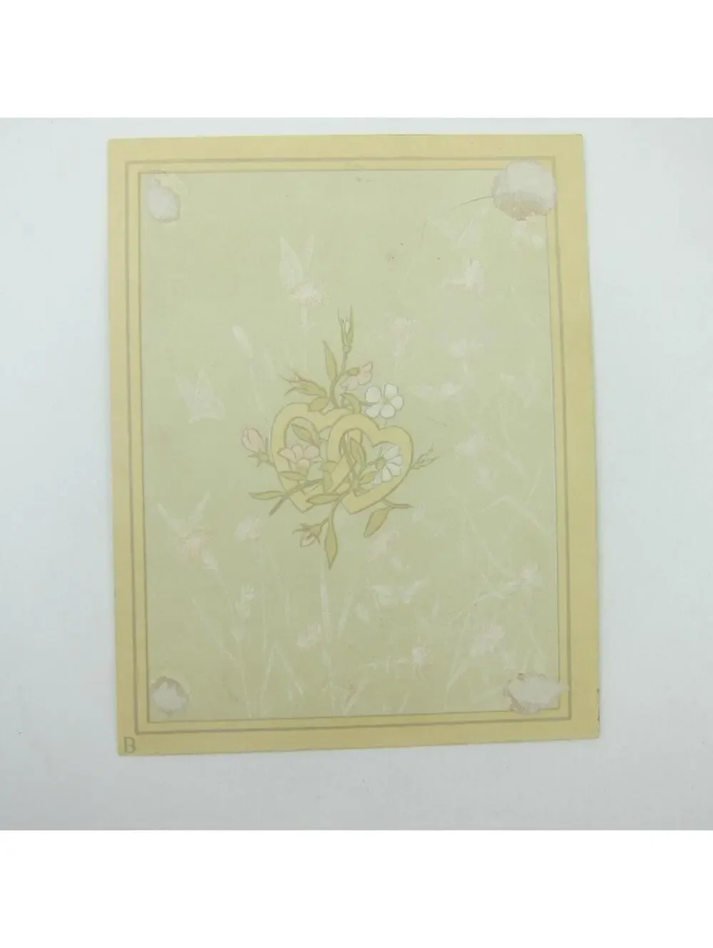 Victorian Greeting Card Valentine Pink White Apple Blossom Flowers Antique 1884